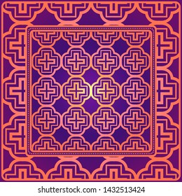 Geometrical Linear Texture. Original Geometrical Puzzle. Backdrop. Vector Illustration. For Design, Wallpaper, Fashion, Print.