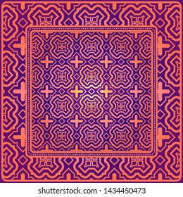 Geometrical Linear Texture. Original Geometrical Puzzle. Backdrop. Vector Illustration. For Design, Wallpaper, Fashion, Print.