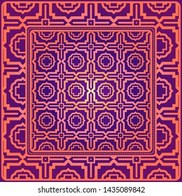 Geometrical Linear Texture. Original Geometrical Puzzle. Backdrop. Vector Illustration. For Design, Wallpaper, Fashion, Print.