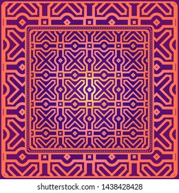 Geometrical Linear Texture. Original Geometrical Puzzle. Backdrop. Vector Illustration. For Design, Wallpaper, Fashion, Print.
