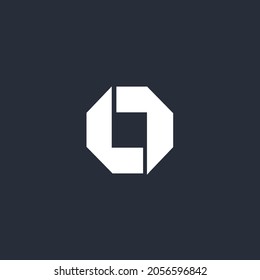 Geometrical LL letter abstract geometry symbol vector elements template, clean minimal geometric logo