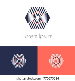 Geometrical logo design template set, with two preview