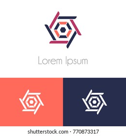 Geometrical logo design template set, with two preview