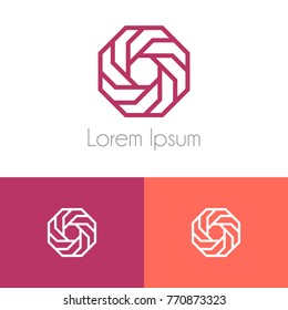 Geometrical logo design template set, with two preview