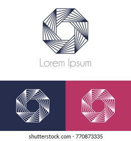 Geometrical logo design template set, with two preview