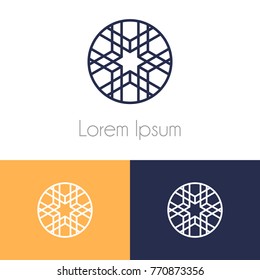 Geometrical logo design template set, with two preview