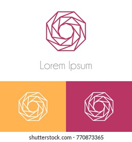 Geometrical logo design template set, with two preview