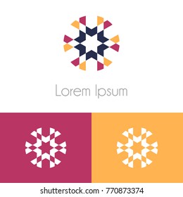 Geometrical logo design template set, with two preview
