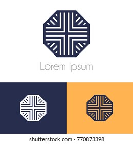 Geometrical logo design template set, with two preview