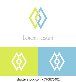 Geometrical logo design template set, with two preview