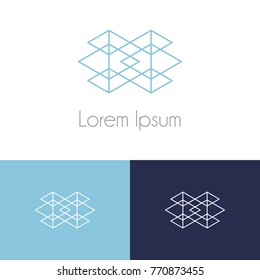Geometrical logo design template set, with two preview