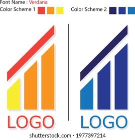 It's a geometrical logo design with two deferent color scheme.