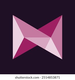 a geometrical logo design of two triangle shapes connected into an initial letter N