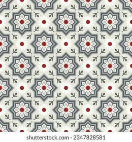 Geometrical mandala floral seamless repeat pattern