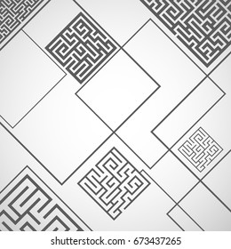 Geometrical maze background. Labyrinth.