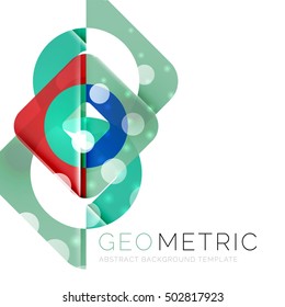 Geometrischer, minimaler abstrakter Hintergrund mit Lichteffekten. Vektorgrafik