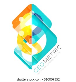 Geometrical minimal abstract background with light effects. Vector