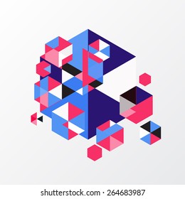 Geometrical modern art minimal, Geometry object, Abstract shapes. vector illustration. 