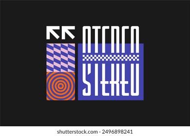 geometrical modern pattern tshirt design streetwear vector, ready for printing	
