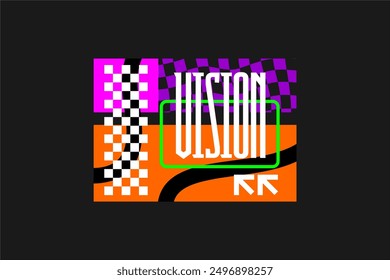 geometrical modern pattern tshirt design streetwear vector, ready for printing	
