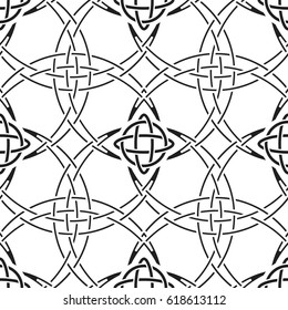 Geometrical, monochrome seamless pattern. Gothic style. Vintage element of design. Wall-paper for the press.