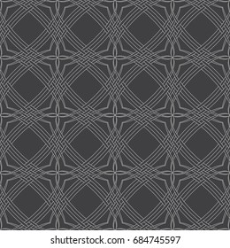 Geometrical, monochrome seamless pattern. Gothic style. Wall-paper for the press. Simple vector illustration.