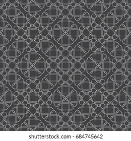 Geometrical, monochrome seamless pattern. Gothic style. Wall-paper for the press. Simple vector illustration.