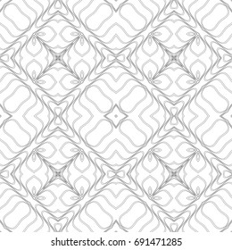 Geometrical, monochrome seamless pattern. Gothic style. Wall-paper for the press. Simple vector illustration.