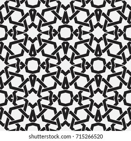 Geometrical, monochrome seamless pattern. Gothic style. Wall-paper for the press. Simple vector illustration.