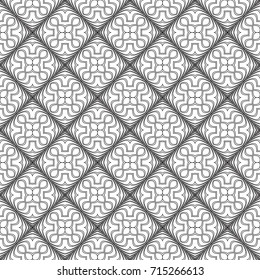 Geometrical, monochrome seamless pattern. Gothic style. Wall-paper for the press. Simple vector illustration.