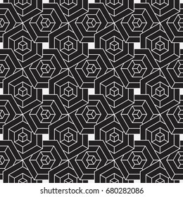 Geometrical monochrome seamless pattern. Linear, simple. Wall-paper for the press. Vector illustration.