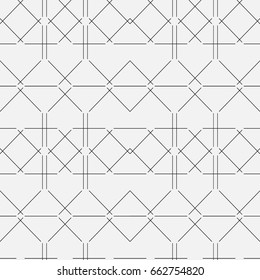 Geometrical, monochrome seamless pattern. Simple linear style. Wall-paper for the press. Vector illustration.