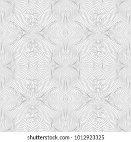 Geometrical, monochrome seamless pattern. A vintage element in Gothic style. Wall-paper for the press. Vector illustration. Linear.