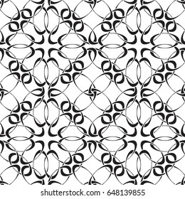 Geometrical, monochrome seamless pattern. A vintage element in Gothic style. Wall-paper for the press. Vector illustration. Linear.