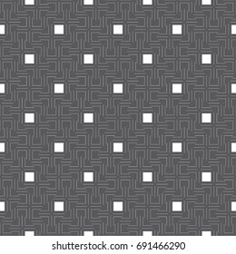 Geometrical, monochrome seamless pattern. Wall-paper for the press. Simple abstract background. Linear style. Vector illustration.