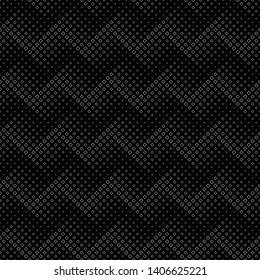 Geometrical monochrome seamless square pattern background design - abstract black and white vector graphic from diagonal squares