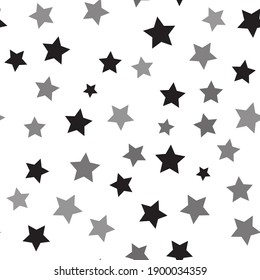 Geometrical monohrome stars ornament. Seamless Pattern