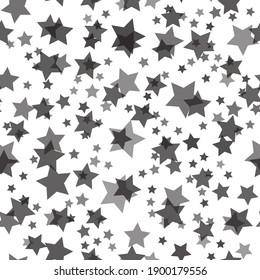 Geometrical monohrome stars ornament. Seamless Pattern