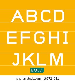 Geometrical monotype typeface based on logic, rationality, geometry and strict adherence to the grid.