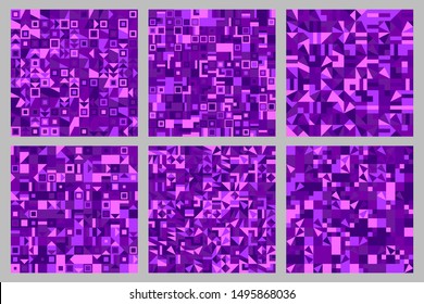 Geometrical mosaic pattern background set - abstract vector illustration