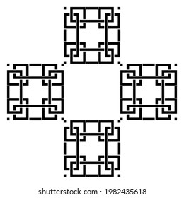 Geometrical Motifs Pattern.  Decoration for Interior, Exterior, Carpet, Textile, Garment, Cloth, Silk, Tile, Plastic, Paper, Wrapping, Wallpaper, Pillow, Sofa, Background, Ect. Vector Illustration 