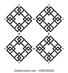 Muster für geometrische Motive.  Dekoration für die Inneneinrichtung, Außenbereich, Teppichboden, Textilien, Kleidung, Tuch, Seide, Tile, Plastik, Papier, Umhüllung, Tapete, Kissen, Sofa, Hintergrund, Ekt. Vektorgrafik 