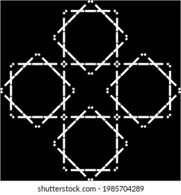 Geometrical Motifs Pattern.  Decoration for Interior, Exterior, Carpet, Textile, Garment, Cloth, Silk, Tile, Plastic, Paper, Wrapping, Wallpaper, Pillow, Sofa, Background, Ect. Vector Illustration