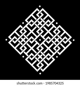 Geometrical Motifs Pattern.  Decoration for Interior, Exterior, Carpet, Textile, Garment, Cloth, Silk, Tile, Plastic, Paper, Wrapping, Wallpaper, Pillow, Sofa, Background, Ect. Vector Illustration