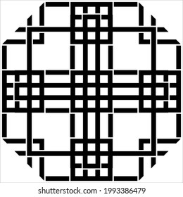 Geometrical Motifs Pattern.  Decoration for Interior, Exterior, Carpet, Textile, Garment, Cloth, Silk, Tile, Plastic, Paper, Wrapping, Wallpaper, Pillow, Sofa, Background, Ect. Vector Illustration