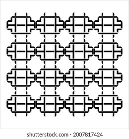 Geometrical Motifs Pattern. Decoration for Interior, Exterior, Carpet, Textile, Garment, Cloth, Silk, Tile, Plastic, Paper, Wrapping, Wallpaper, Pillow, Sofa, Background, Ect. Vector Illustration