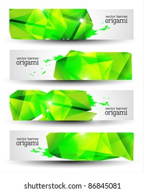 Geometrical Origami Vector Banner Set