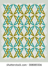 Geometrical ornament against elements of Celtic drawing