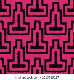 Geometrical ornament. Embroidery threads.Vector seamless pattern for design of fabric and wrapping paper.