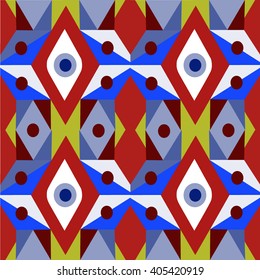 geometrical ornament  with the eye. Ethnic geometric pattern